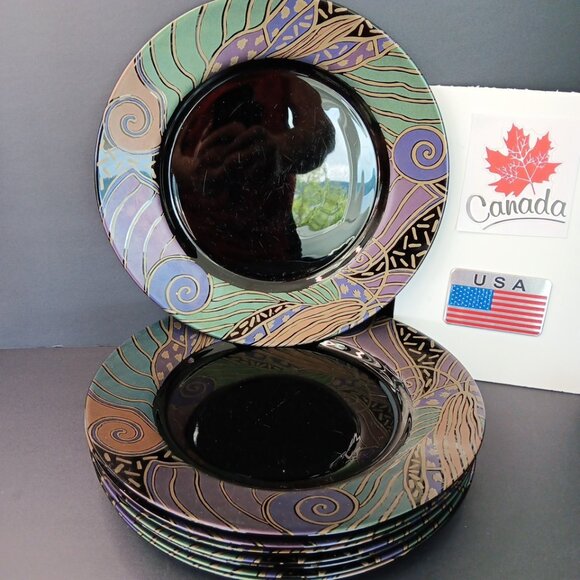 8x Arcoroc France Vintage TAMPICO 10.75in Dinner Plates Good Lightly Used - Picture 1 of 14